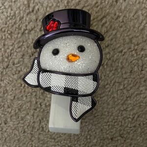 Light Up Wallflower Snowman Brooch with Black Hat and Scarf